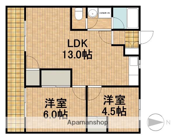 ファミール神田(2LDK/1階)の間取り写真