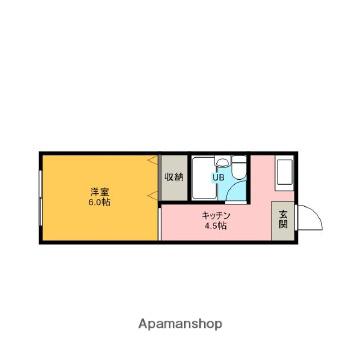 小林マンション(1DK/2階)の間取り写真