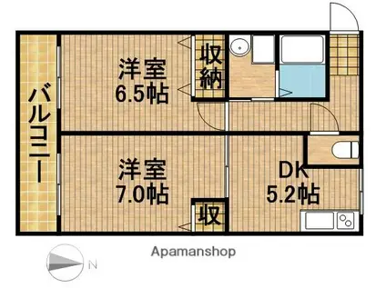 ハイツ向日葵(2DK/1階)の間取り写真