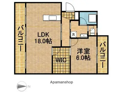 アールベロ(1LDK/2階)の間取り写真