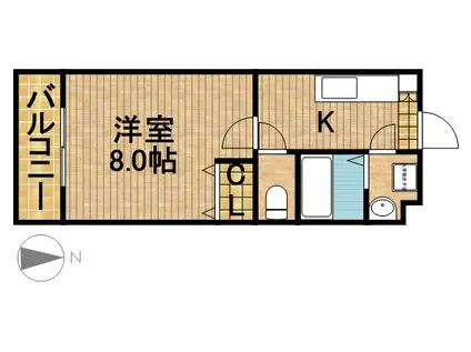 ソフィー(1K/1階)の間取り写真