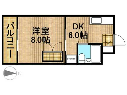 ハイツ栄光Ⅲ(1DK/3階)の間取り写真