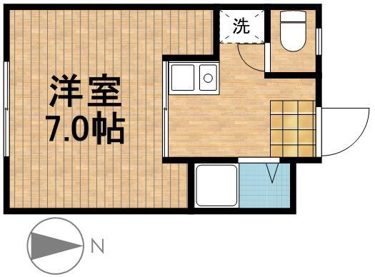 ゆうハウス(1K/2階)の間取り写真