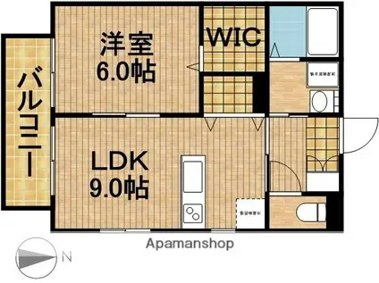 クレアール(1LDK/1階)の間取り写真