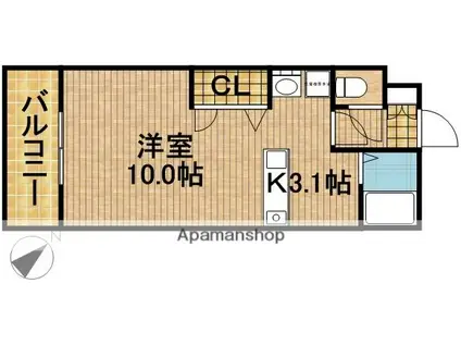 VEIN(1K/3階)の間取り写真