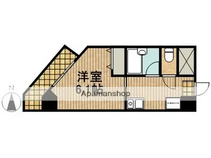 アルファビル(1K/3階)の間取り写真