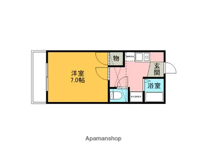 ピュアコートⅡ(1K/2階)の間取り写真