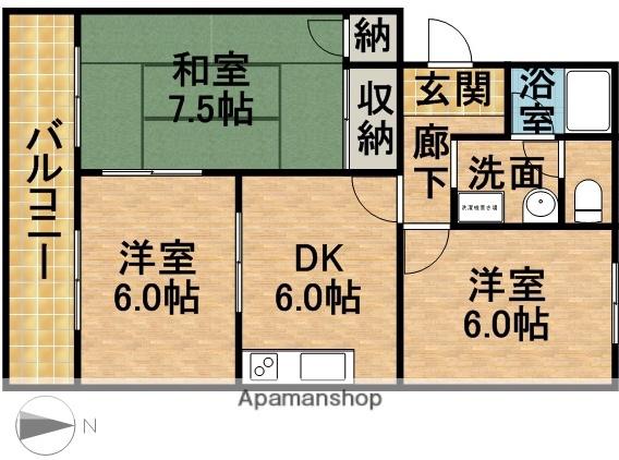 オズハウス5(3DK/2階)の間取り写真