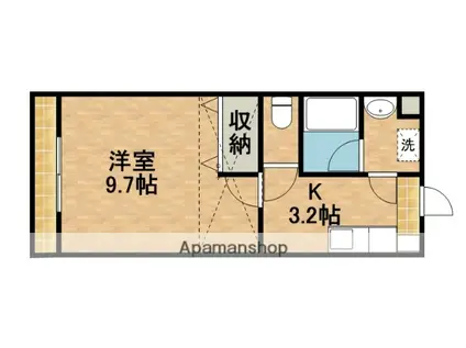 マンションARROZ(1K/2階)の間取り写真