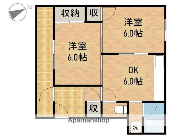 有玉ステーションハイツⅠ(2DK/2階)の間取り写真