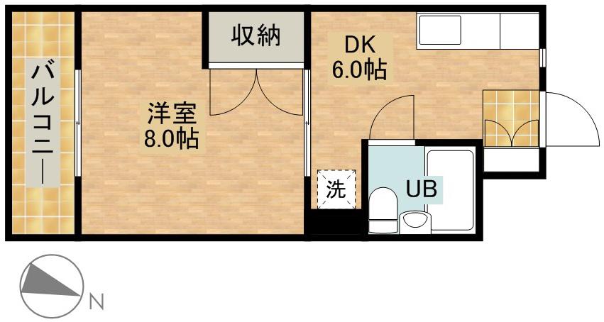 キャッスルバンブー(1DK/3階)の間取り写真