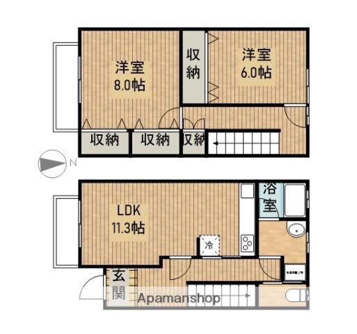 はぴねす(2LDK)の間取り写真