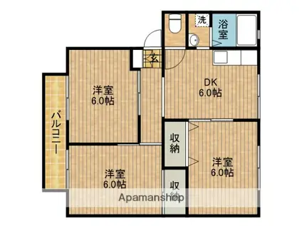 サンエール天白 B(3DK/2階)の間取り写真