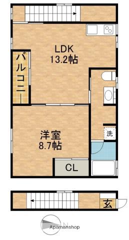COURT M&M3(1LDK/2階)の間取り写真