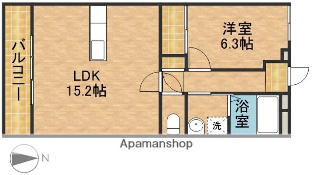 アムール住吉(1LDK/4階)の間取り写真