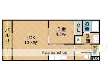 リベルテ(1LDK/3階)の間取り写真