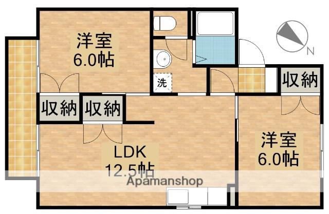 アプトSB(2LDK/1階)の間取り写真