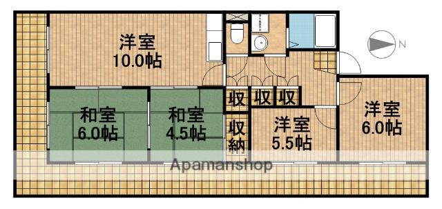 ユニゾン常盤(4LDK/5階)の間取り写真