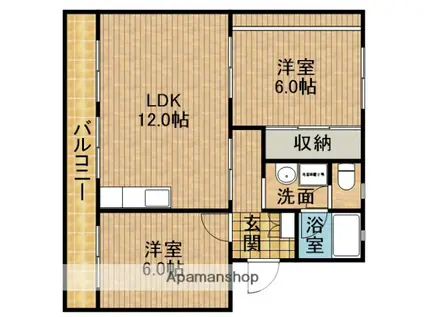 パークハイツれんげじ(2LDK/2階)の間取り写真