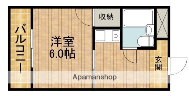 CASA元浜(ワンルーム/3階)の間取り写真