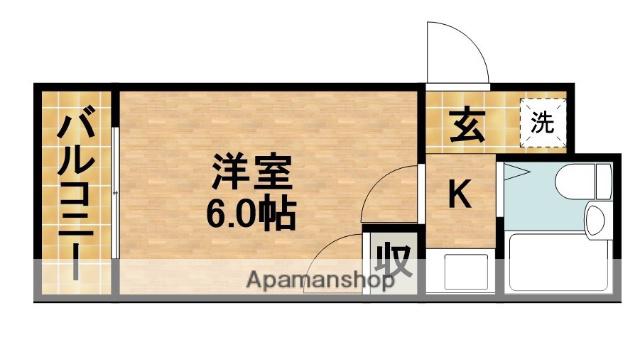 カレッジタウンウィング(1K/3階)の間取り写真