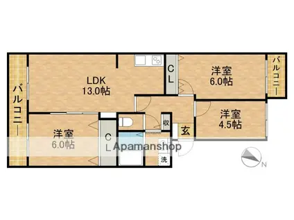 平和ハイツG(3LDK/2階)の間取り写真