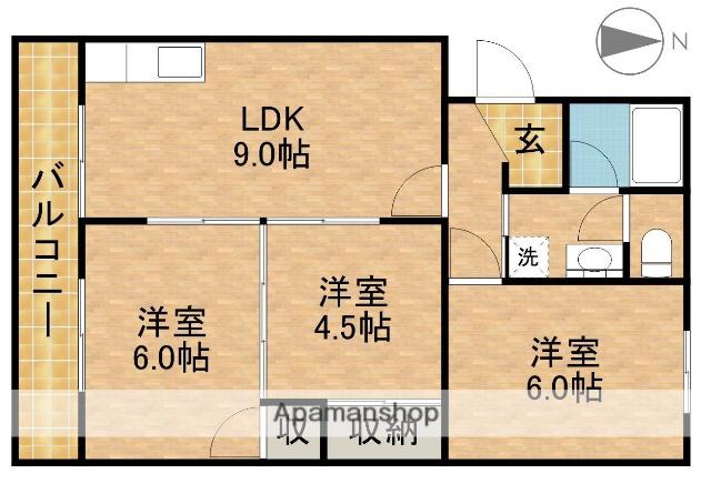 柳田マンション(3DK/1階)の間取り写真