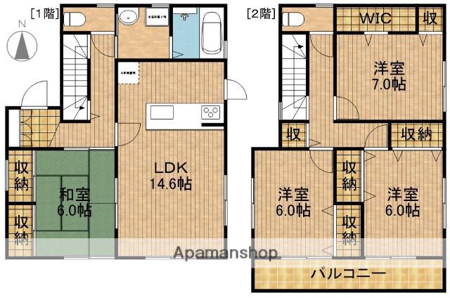 東海道本線 浜松駅 バス乗車時間:10分 西高入口バス停で下車 徒歩5分 2階建 築20年(3LDK)の間取り写真