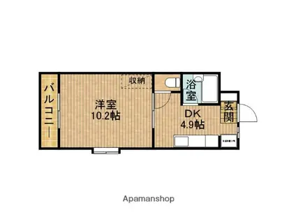 エスペランサ Ⅰ(1DK/1階)の間取り写真