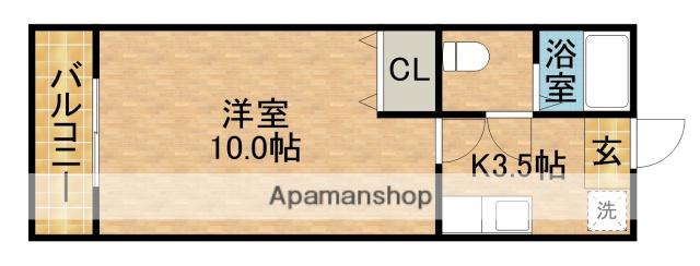 ネアロス(1K/2階)の間取り写真