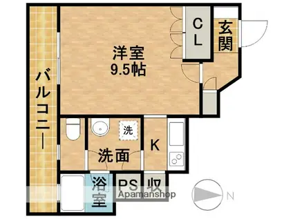 カーサ・ミラ日神パレステージ浜松2(1K/10階)の間取り写真