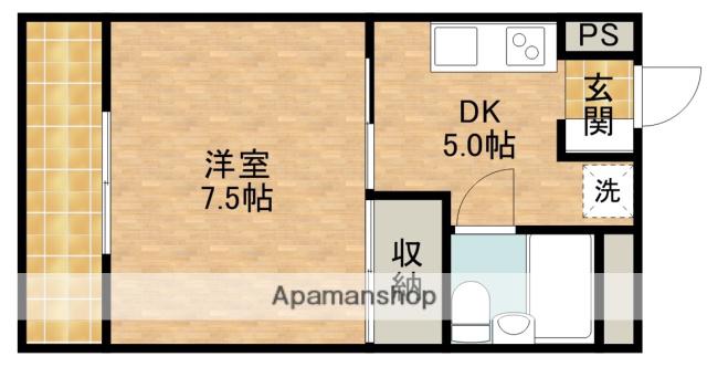 グランパレⅡ(1DK/3階)の間取り写真