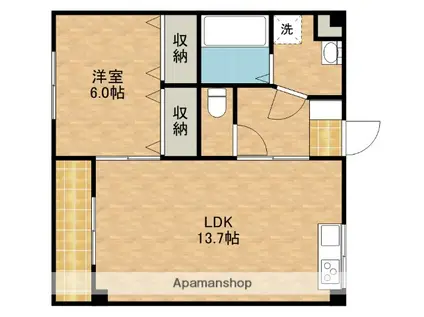 サンジュエール(1LDK/3階)の間取り写真