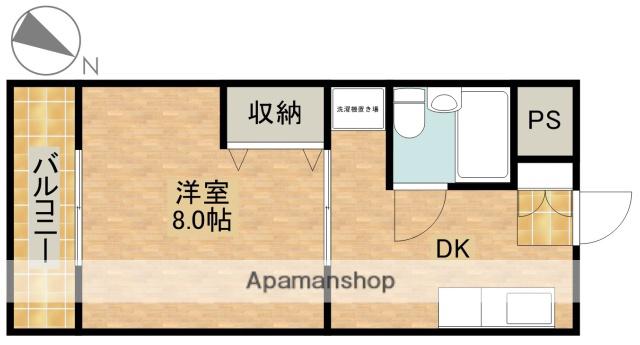 キャンパスみずほⅡ(1DK/3階)の間取り写真