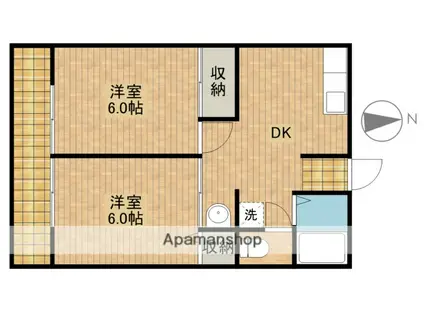 東海道本線 浜松駅 バス乗車時間:30分 倉松入口バス停で下車 徒歩2分 2階建 築32年(2DK/2階)の間取り写真