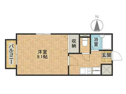 ハイツベアー富塚(1K/1階)の間取り写真