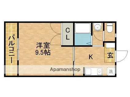 ファーストステイション(1K/2階)の間取り写真