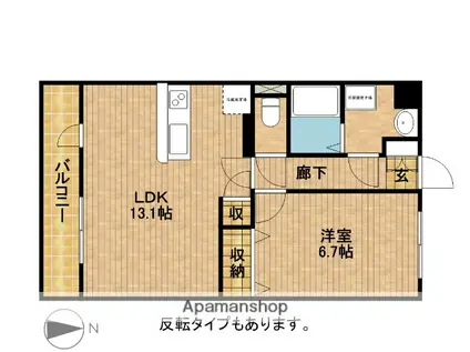 サンモール(1LDK/2階)の間取り写真