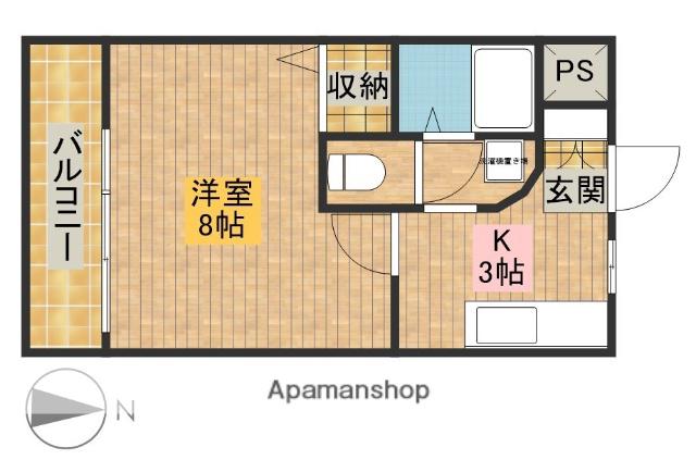 T.SQUARE(1K/1階)の間取り写真