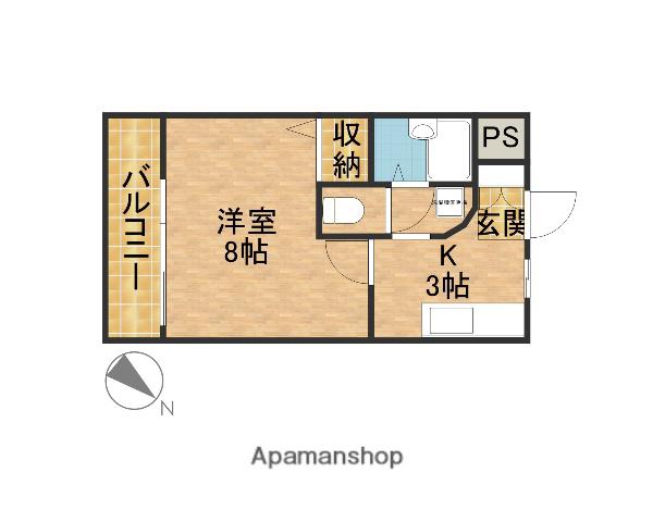 T.SQUARE(1K/2階)の間取り写真