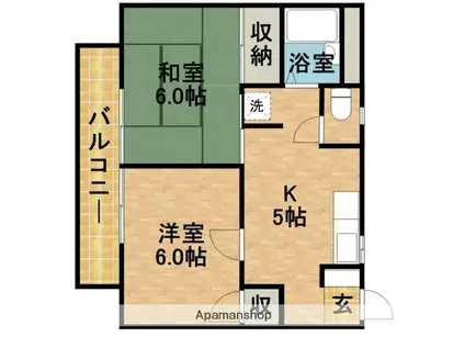 プレジオグリーン(2K/1階)の間取り写真