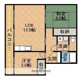 たかみマンション(2LDK/3階)の間取り写真