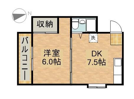 メゾン曳馬A(1DK/2階)の間取り写真