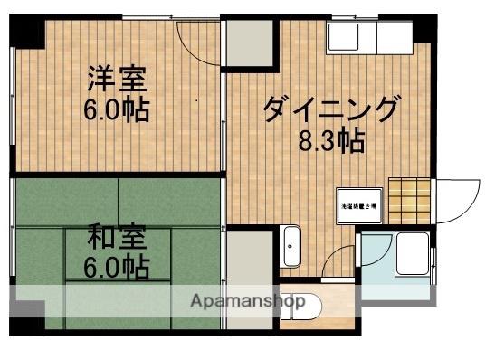コーポ宮崎(2DK/3階)の間取り写真