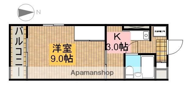サンビレッジ(1K/3階)の間取り写真
