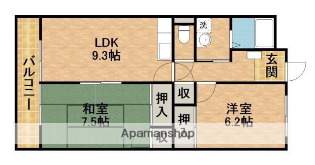 シンフォニー三和Ⅱ(2LDK/2階)の間取り写真