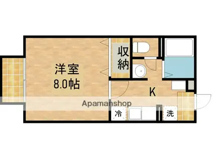 ヴィラ梅小路B(1K/2階)の間取り写真