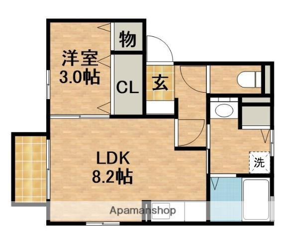 メモワール ウィルモア(1LDK/1階)の間取り写真