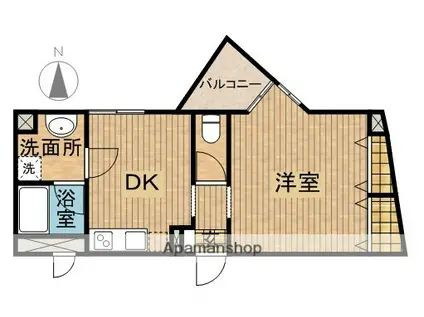 スマイルパークトダビル(1DK/5階)の間取り写真