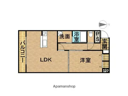 スマイルパークトダビル(1LDK/6階)の間取り写真